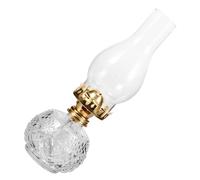 Operitacx Vintage Glass Oil Lamp for Indoor Use with Decorative Kerosene Lantern and Practical Emergency Lighting Suitable for Living Room Or Fireplace Ambience