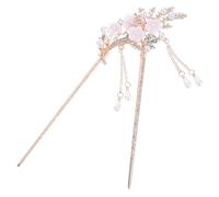 Operitacx Vintage Hairpin Decor 2pcs with Tassel, Alloy Flower Hair Sticks, Chinese Retro Pearl Hair Accessory for Women Celebrations Hanfu Bun