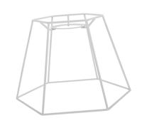 Operitacx Vintage Hexagon Pendant Lamp Shade Frame Metal Wire and Cotton Rope Tassels, Lampshade Frame Guard for DIY French Style Ceiling and Table Lights,