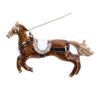 Operitacx Vintage Horse Brooch Pin Brooch Clip in Golden Alloy Fine Workmanship and Practical Use, Stylish Ancient Court Style Accessories for Men and Women