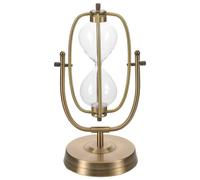 Operitacx Vintage Hourglass Sand Timer 10-Inch Fillable with 360° Rotating Metal Frame, DIY Sand Filling for Wedding Ceremony and Home Office Hourglass Decor