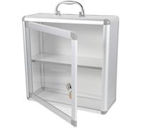 Operitacx Wall-mounted Medicine Box with Lock, Lockable Storage Container for Community Supplies, Sturdy Small Medical Case for Emergency and First Aid Use in Banks and Public Spaces