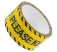 Operitacx Warning Line Caution Sticker Adhesive Warning Tape 25 Meters Yellow BOPP 1 Roll Safe Distance Tape for Construction