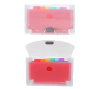 Operitacx Waterproof Document Organizer Folder 2pcs with 7-Pocket Accordion Design, White Exterior with Inner Pages, Plastic File Wallet for Receipts, Cards, and Bills, Portable Mini File