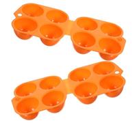 Operitacx Waterproof Egg Storage Box 2pcs Plastic Reusable Kitchen Refrigerator Organizer with Divided Compartments Design