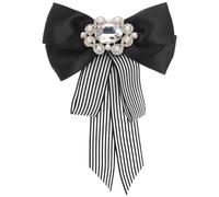 Operitacx White Bow Tie Brooch with Alloy The Back Pre-tied Bowknot Easy to Wear and Does Not Hurt Clothes for Women Shirt and Skirt for Business Formal Attire