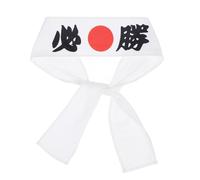 Operitacx White Japanese Karate Headband with Soft Texture and Sweat Absorbing Cloth Material, Wide Tie-on Style and Adults, for Martial Arts, Sports, Cooking, and Exercise