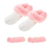 Operitacx Winter Clogs Plush Furry Insole Removable Shoe Covers Soft Replacement Liner Socks for Indoor Use Uk Size 34-35 Pink with Breathable Inner Socks