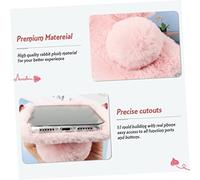 Operitacx Winter Warm Plush Bunny Ear Phone Case Compatible with Iphone Mini Soft Tpu Base with Faux Rabbit Protective Camera Frame Stylish Pink Cover for Cold Seasons and