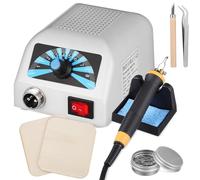 Operitacx Wood Burning Kit, Wood Burner kit Pyrography Pen 200-750℃, with Pyrography Machine, 30 Wire Nibs, 1 Pen Holder, 2 Scrap Wood, 1 Tweezers for Embossing (UK Plug)