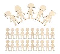 Operitacx Wood People Cutouts 100Pcs Wooden Craft Sticks for Kids DIY Educational Toys Kindergarten Handmade Ornaments Boy Girl Figures for Creative Play
