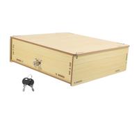 Operitacx Wooden Cash Drawer Tray with Divided Compartments Desktop Money Storage Organizer for Coins Bills Cards Multi Functional Cash Holder for Home Office Classroom Use