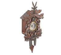 Operitacx Wooden Cuckoo Wall Clock Brown Hanging Wall Decor with Display Surface for Bedroom and Housewarming, Retro Pendulum Clock for Living Room