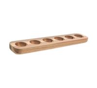 Operitacx Wooden Egg Tray for Home Storage - Light Brown Wood Egg Holder 6 Compartments, Safe Non-Deform Design, Simple Elegant Style for Kitchen Countertop Or Fridge
