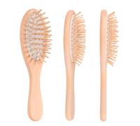 Operitacx Wooden Handle Hair Brush for Scalp Massage and Wide Teeth Design Ergonomic Handle with Natural Rubber Cushion and Gentle Detangling Suitable for Daily Hair Care