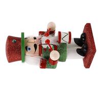 Operitacx Wooden Nutcracker Soldier Christmas Figurine with Small and Chubby Design, Traditional and Festive Xmas Decoration for Creating a Cozy Holiday Ambiance