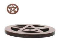 Operitacx Wooden Pentacle Cup Coaster 5 Pcs Creative Decorative Five-pointed Star Shape Unique Altar Adornment for Wiccan Ritual Home Décor