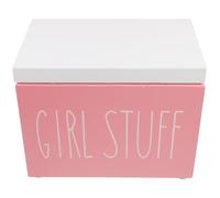 Operitacx Wooden Pink Storage Box Large Capacity Pad Storage Bin with Lid Dust Protection Minimalist Style Feminine Products Organizer for Bathroom and Desktop