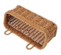 Operitacx Woven with Handle Rattan Material Hanging Storage Basket Practical Wall Art Decor Basket for Seasoning and Vegetables Suitable for Housewarming and Christmas