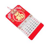 Operitacx Year Horse Chinese Lunar Hanging Wall Calendar Fluorescent Red Special Paper Tearable Monthly Planner for Home Office Decoration and Organized Planning