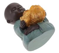 Operitacx Zen Ornaments Miniature Little Monk Statue Resin Craft Buddha for Tabletop Decor for Zen Style and Garden Decoration