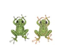 Opexicos 2Pcs Creative Cute Frog Brooch Pin Cartoon Three-dimensional Alloy Versatile Chest Decoration