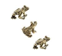 Opexicos 3Pcs Copper Mini Frog Decoration Brass Cute Frog Pocket Copper Frog Animal Bronze Carving Small Tea Pet