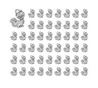 Opexicos 50Pcs Tiny Fox Charms Cat Pendants Antiqued Silver Tone Double Sided Making DIY Handmade Accessories Craft 13 x 13 mm