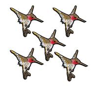 Opexicos 5Pcs Hummingbird Applique Patch - Green, Red, Bird Badge 2.5" Iron on