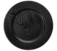 Opexscal 13" Black Faux Wood Charger Plates, Round Rustic Charger for Dinner Plates, Table Chargers Plate Bulk for Parties, Family Dinners, 6Pcs