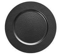 Opexscal 13" Hammered Charger Plates, Black Elegant Dinner Plate Chargers Set of 6, Round Server Ware for Wedding Party Decoration