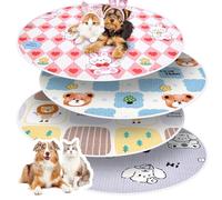 OPEYATOYS 4 Pcs Reusable Whelping Box Pads Mat Waterproof Absorbent Puppy Training Pee Pads for Breed Dogs Cats Round Pet Bed Protector Floor Mat Whelping Box Supplies Diameter-82cm
