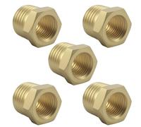 Opfiue 5PCS 1/4" x 1/8" Brass Bushing Reducer Adapter Fitting,1200 PSI Reducer for Plumbing