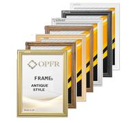 OPFR Antique Style Poster Frame Picture Frame Black, White, Light Oak, Dark Oak, Walnut, Gold, (Gold, A4,29.7X21cm, Framed)