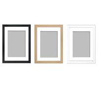OPFR Black,White,Oak Frames With White Mount (Oak Frame With White Mount, A3 Frame For A4 Picture Size)