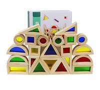 OPFYWF 24Pcs Sensory Blocks Set Colorful Stacker Blocks Imagination Development Construction Building Toy Wooden Building Blocks Set Sensory Block Montessori Toys for Baby Toddlers Kids Boy Girl