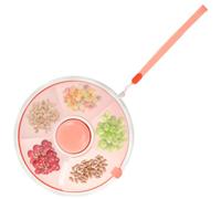 OPFYWF Kids Snack Spinner Toddler Spinner Snack Box with 5 Compartments and Lid Portable Spinners Reusable Kids Container Serving Tray for Fruit, Candy, Nuts, Desserts (Coral Pink)