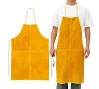 OPFYWF Leather Welding Work Apron Heat Insulating Apron Heavy Duty Welding Aprons Splash Proof Cowhide Apron Work Shop Aprons for Welder Carpenter Butcher 24 x 35 Inch