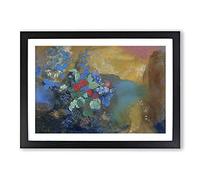 Ophelia Among The Flowers by Odilon Redon Framed Print | A2 Black Framed Wall Art | Ready to Hang | Modern Floral Picture | Living Room Bedroom Lounge Office