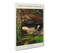 Ophelia By John Everett Millais Exhibition Museum Painting Canvas Wall Art Print Ready to Hang, Framed Picture for Living Room Bedroom Home Office Décor, 20x14 Inch (50x35 cm)