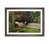 Ophelia by John Everett Millais Framed Print | A2 Walnut Framed Wall Art | Ready to Hang | Modern Nature Picture | Living Room Bedroom Lounge Office