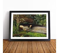 Ophelia By John Everett Millais | Framed Wall Art Print | Modern Home Decor Picture | Ready to Hang Artwork for Living Room, Bedroom, Kitchen or Office | Multiple Sizes