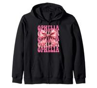 OPHELIA Name Coquette Bow Aesthetic for Women Girls Zip Hoodie