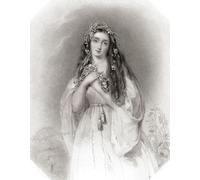 Ophelia. Principal female character from Shakespeare's play Hamlet. From Shakespeare Gallery published c.1840. Poster Print by Ken Welsh (12 x 16)