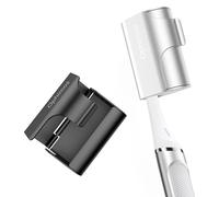 Ophimos Aluminum Alloy Toothbrush Head Cover, 2 Count Long-Lasting Travel Protector Case for Most Electric/Manual Brushes（Black+Silver）