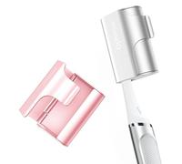 Ophimos Aluminum Alloy Toothbrush Head Cover/Cap/Protector Case,Travel Toothbrush Covers Long-lasting Toothbrush Head Caps for Most Electric/Manual Brushes, 2 Count -Silver+Pink