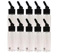 OPHIR Brand Box of 1.06-Ounce, 30ML Plastic Bottles Jars Lid Adapter Dual-Action Siphon Feed Accessories with 10x Rubber Caps, Works with Dual Action OPHIR, Paasche, Iwata, Badger Airbrushes