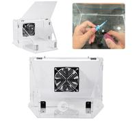 OPHIR Table Polisher with Dust Box for Grinding, Polishing, Cutting, Drilling, Micro Carving Coloring Work - Transparent Acrylic Cover with LED Light, 20W Motor Fan, 2 Dust Collection Bags