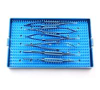 Ophthalmic Microscope Instrument Set - 6-Piece Combination with Silicone Disinfection Box for Eye Surgery