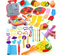 Ophy Dough Tools Kit for Kids - 48 Pcs Dough Accessories Include Hamburger Maker Dough Tools, Ice Cream Maker, Noodles Dough Tools and Cutters Dinosaur Molds Dough Sets Gift for Boys Girls